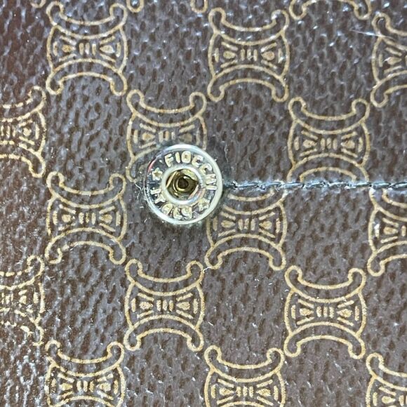 Celine Brown Wallet with Designer Pattern and Bold Accent - Picture 10 of 12